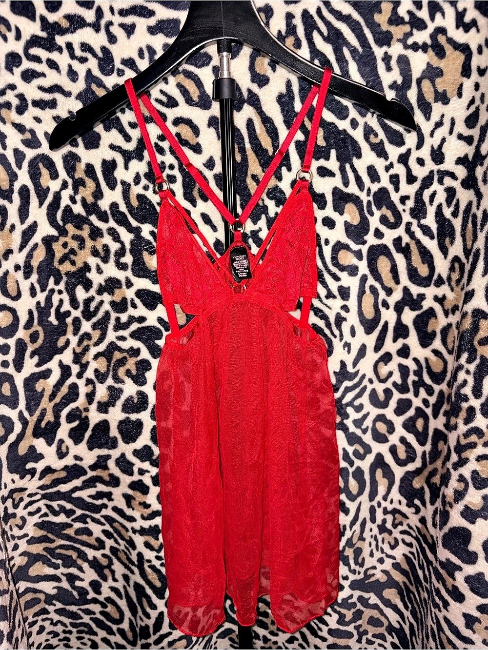 Victoria's Secret Red Lace Chemise Size Small Like New 🖤